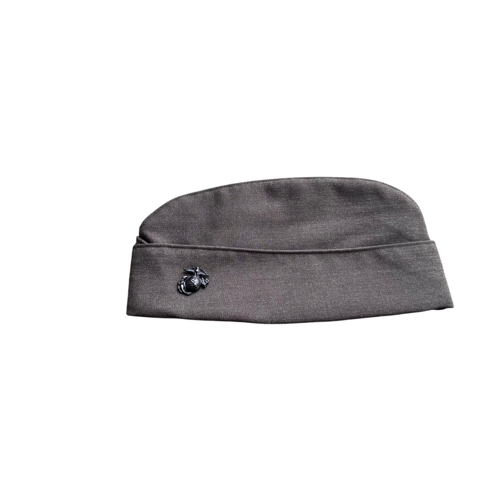 USMC Garrison Cap Mens Green Shade 2212 Sam Bonk DSCP Valor Size 6 7/8 EGA Pin